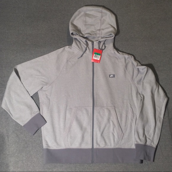 Nike Sweaters | Aw77 French Terry Fullzip Hoodie Mens Xl Nike Men's Aw77 Fleece and Fabric Mix Hoodie Cotton Blue